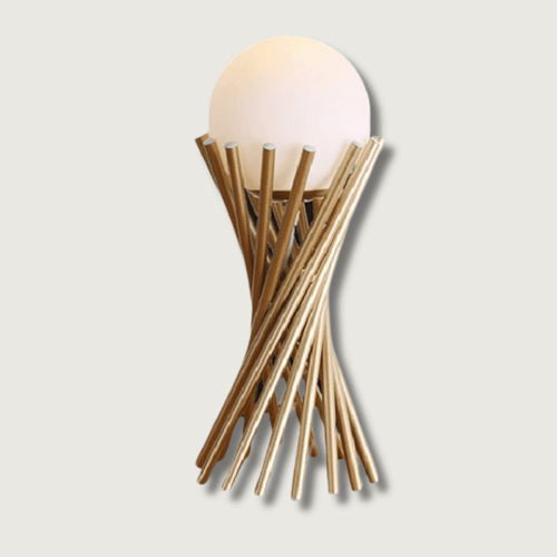 LumiGlobe - Modern Golden Table Lamp with LED Lighting