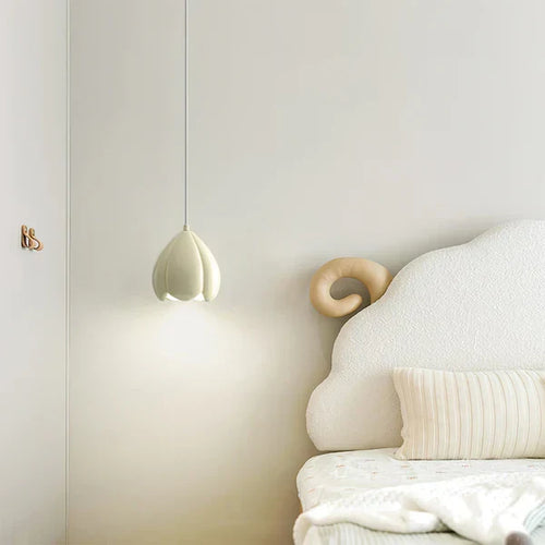 French Style Cream-Colored Pendant Light - Rustic Nature-Inspired Design