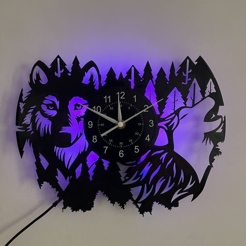 HuskyVinyl - Soothing Vintage Wall Clock with Husky Theme