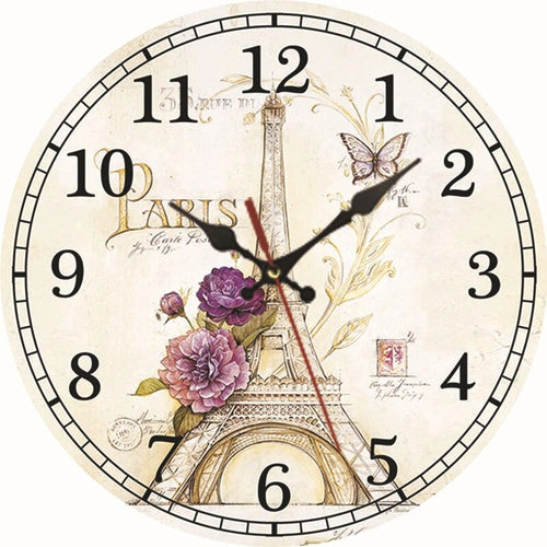 EiffelWood Wall Clock
