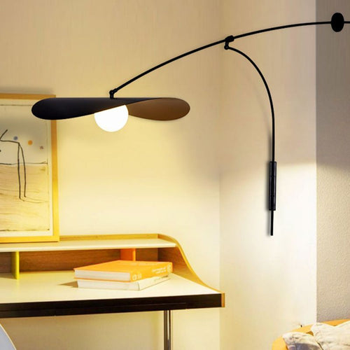 Carins Modern Wall Light - Arc, Metal/Glass, Black/Gold, Bedroom