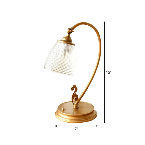 VintageGlow – Golden Retro Metal Table Lamp for Living Room & Office