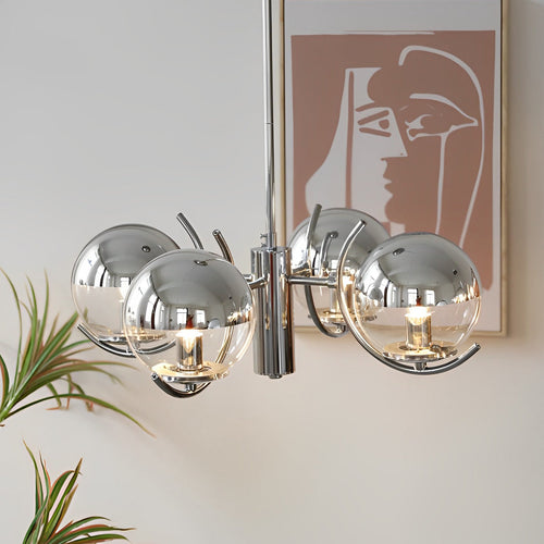 4/5-Light Glass Globe Ball Iron Nordic Chandelier