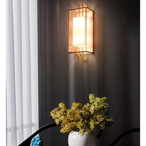 Minimalist 1-Light Fabric Wall Light - Chinese Elements