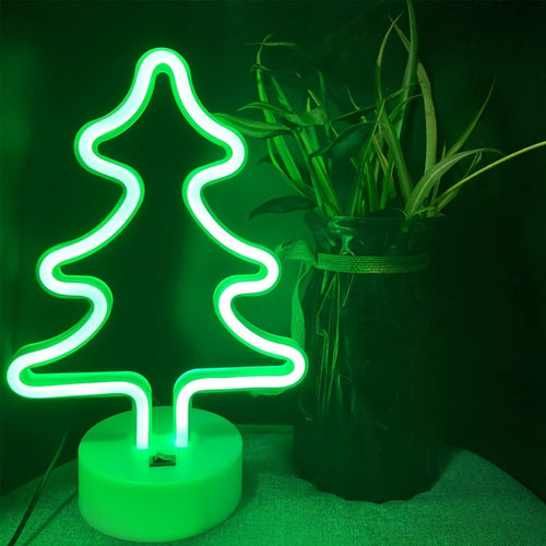 FestiveGlow - LED Neon Christmas Tree Lamp, USB/Battery Dual Power