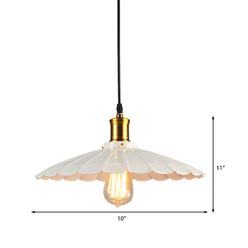 Industrial Wavy Pendant Light 1-Light in Black/White