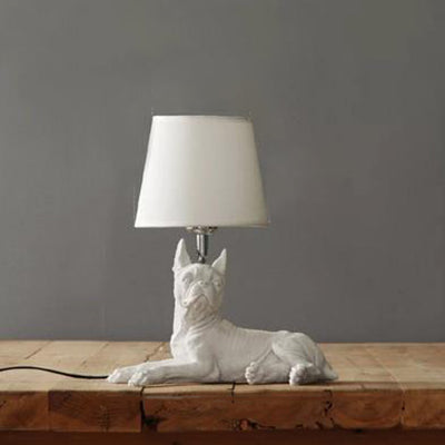 Dog Table Lamp - Modern Fabric Table Lamp with Resin for Kids Room