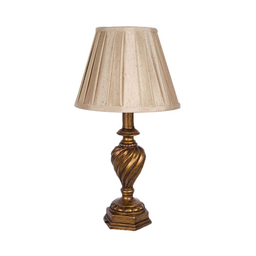 LuminoDesign - Modern Bedside Lamp with Resin Base and Pleated Shade