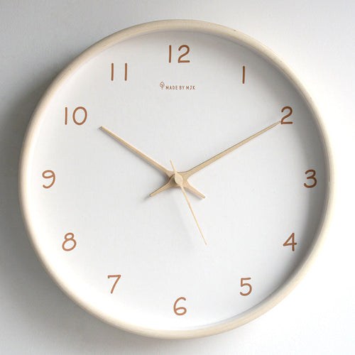 Simple Analogue Solid Wood Wall Clock for Home