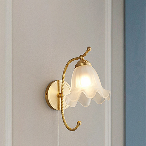 French Living Room Retro Glass Wall Lamps