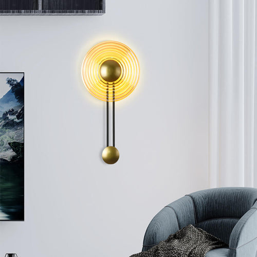 AuraLight - Modern 1-Light Circle LED Wall Light with Arm
