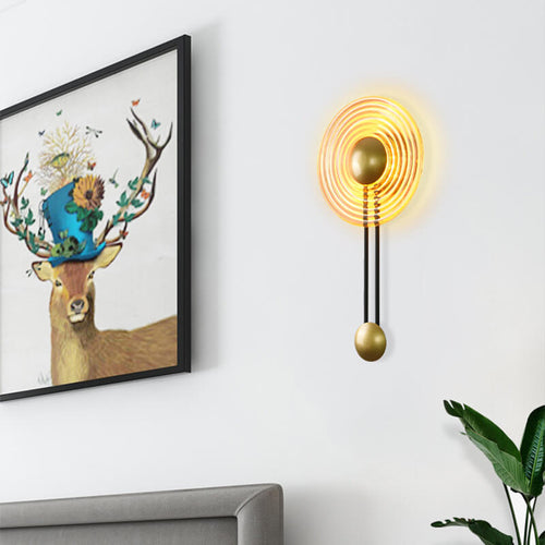 AuraLight - Modern 1-Light Circle LED Wall Light with Arm