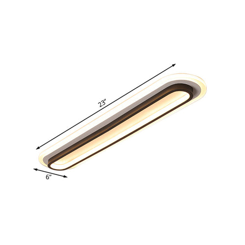 Oval LED Ceiling Light Black/White with Acrylic Diffuser