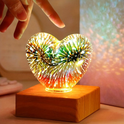 HeartGlow - 3D Heart LED Night Light, USB-Powered Atmospheric Lighting