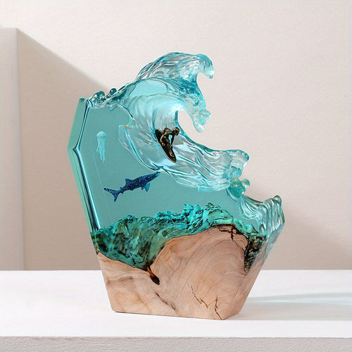 OceanGlow - Handmade Resin Lamp with Whale Design