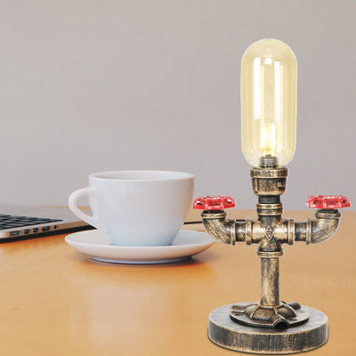 RoboGlow - Modern Table Lamp with Industrial Design and Metal Pipe