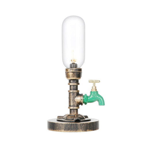 RoboGlow - Modern Table Lamp with Industrial Design and Metal Pipe