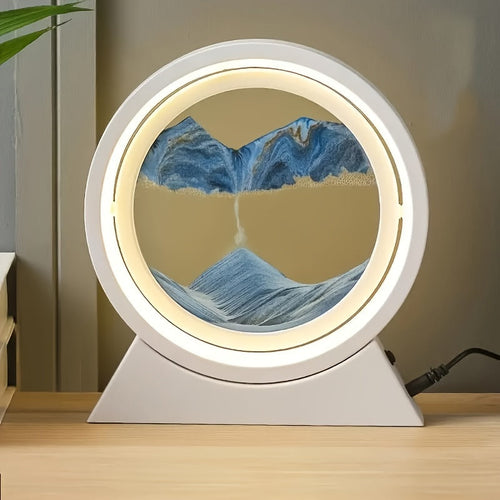 LumiSand - 3D Moving Sand Painting LED Table Lamp, Glass Sand Scene Night Light, Romantic Home Decor