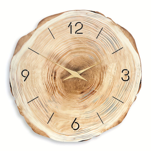 Silent Quartz Wall Clock with Wooden Frame