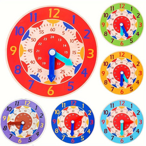 Wooden Educational Clock – Teaching Clock for Children to Learn to Tell the Time
