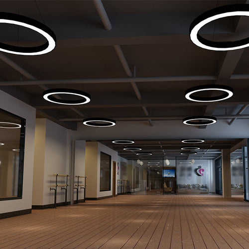 LED Pendant Light Set - Minimalist Acrylic Office Pendant Light in Black
