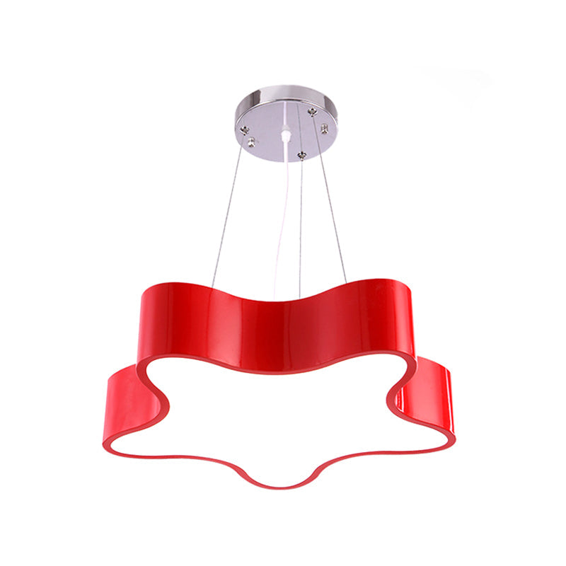 LED Children's Hanging Lamp with Star Acrylic Shade - Red/Green/Yellow Finish