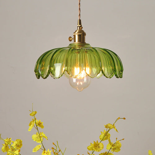 Emerald Retro Pendant Light - Green Glass Shade