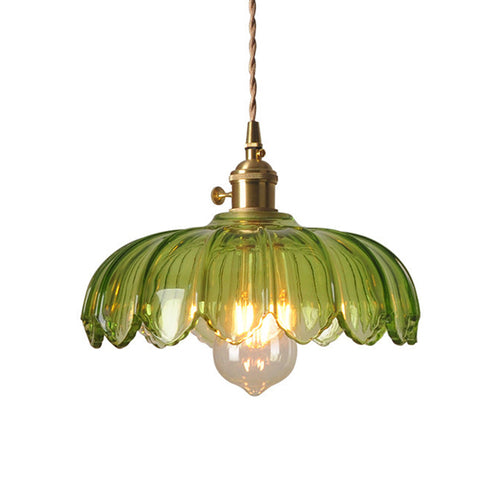 Emerald Retro Pendant Light - Green Glass Shade