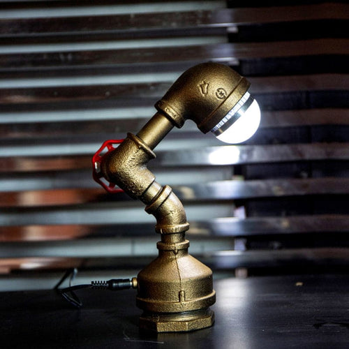 GlowBot - Unique Steampunk Robot Lamp with Brass Construction