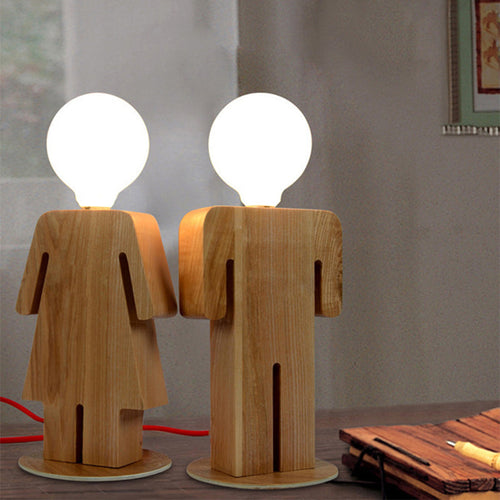 WoodKid - Wooden Children's Desk Lamp with Modern Plug-in