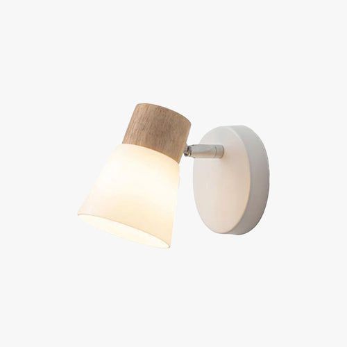 Ozawa Nordic LED Wall Light - Wood/Glass, Living/Dining Room, White