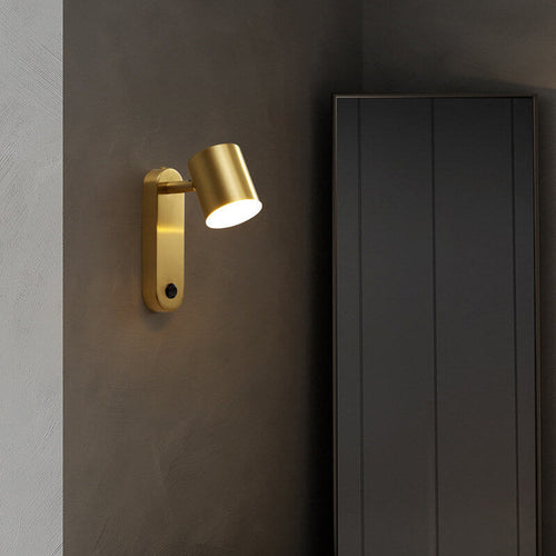 Modern Minimalist Cylindrical Copper LED Wall Light