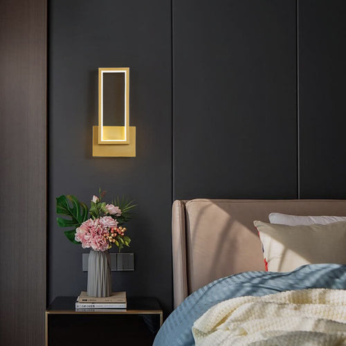 Modern Minimalist LED Wall Light in Gold Rectangular Shape
