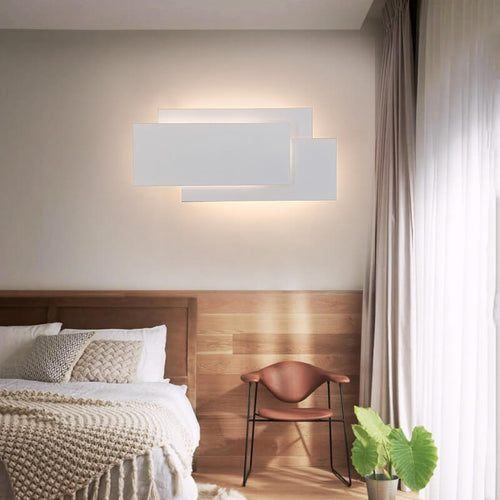 Minimalist Square Stacked LED Wall Light in Aluminum
