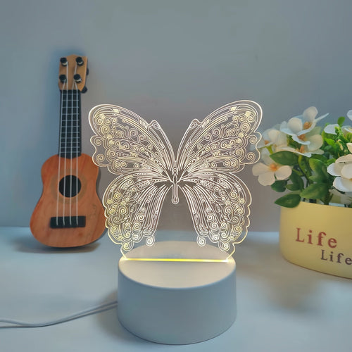 ButterflyGlow - 3D LED Night Light with Geometric Design
