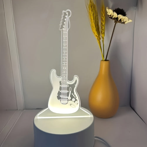 MusicGlow - 3D Guitar LED Night Light with Multicolor Atmospheric Lighting