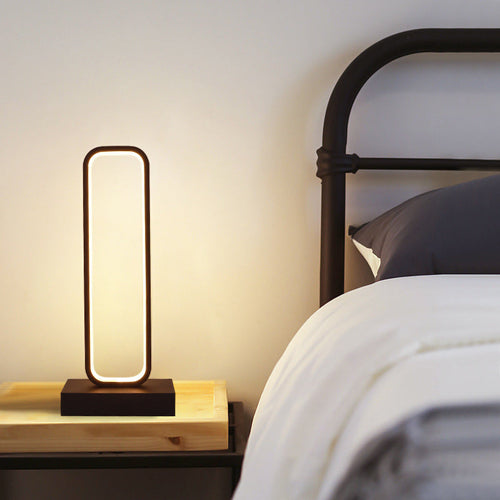 SimpleLED - Black Metal Nightstand Lamp with Rounded Rectangular Shape
