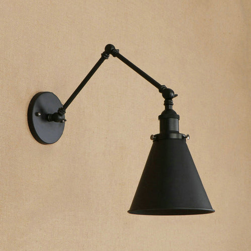 IndustrialFarm - Farmhouse Style Cone Wall Light in Black and Rust