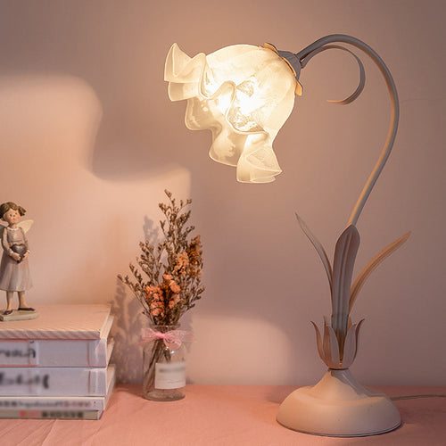 Pink Lily Table Lamp - Korean Garden Opal Glass Mood Lamp
