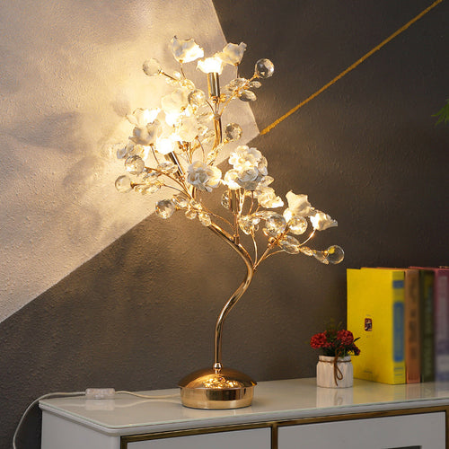 Korean Elegance - 5-Light Table Lamp with Crystal Accents