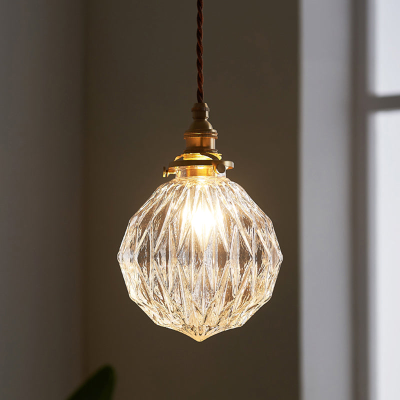 Stellar Industrial Pendant Light with Globe Clear Glass