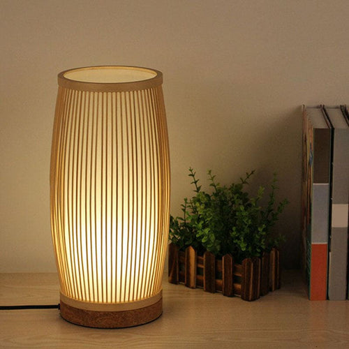 BambooGlow - Bamboo Table Lamp Night Light – Stylish Wooden Lamp
