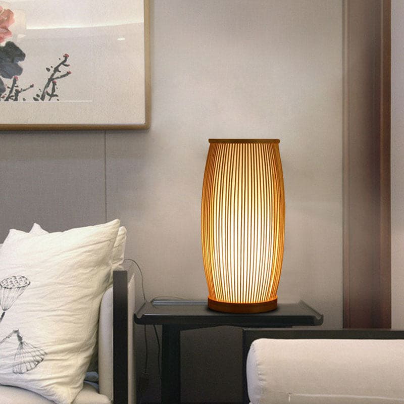 BambooGlow - Bamboo Table Lamp Night Light – Stylish Wooden Lamp
