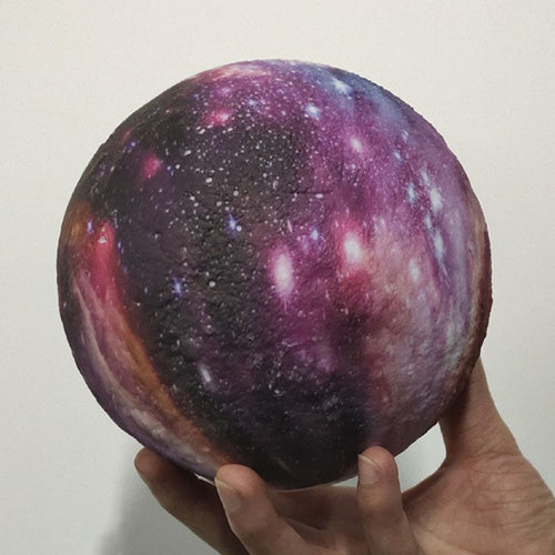 Purple Galaxy Spherical Night Light - LED Table Lamp with Wooden Base for Children
