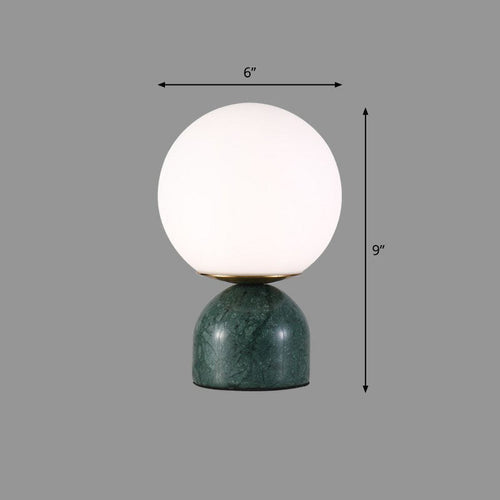NordicGlow - Modern Table Lamp with Marble Base and Glass Globe