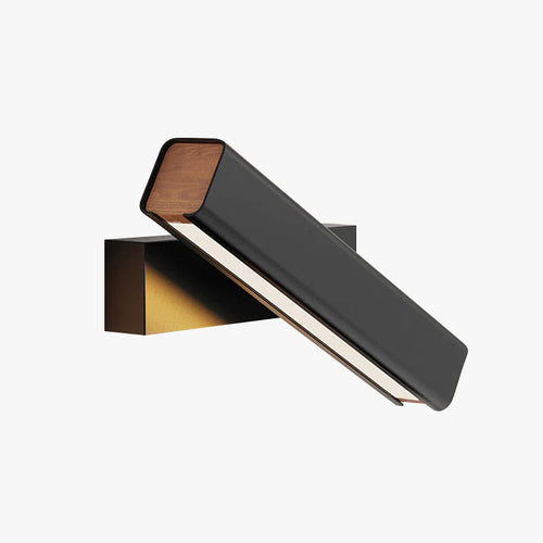 Aqsa Modern LED Wall Light Indoor Rotatable Rectangular Metal and Wood Living Room