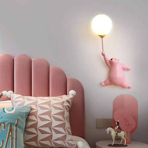 Teddy LED Wall Light - White/Blue/Pink