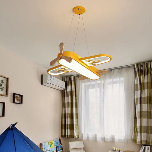 Airplane-Shaped Kids Room Pendant Light LED Chandelier