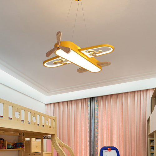 Airplane-Shaped Kids Room Pendant Light LED Chandelier