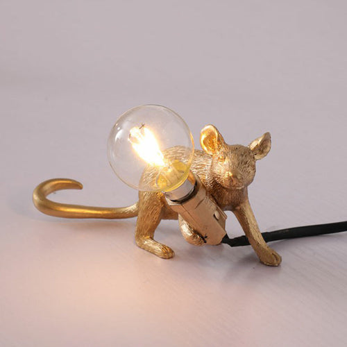 Children's Mouse-Shaped Table Lamp - Resin 1-Light Night Light for Bedroom